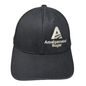 Amalgamated Sugar Snapback Trucker Hat Black One Size Adjustable Mesh Back DC